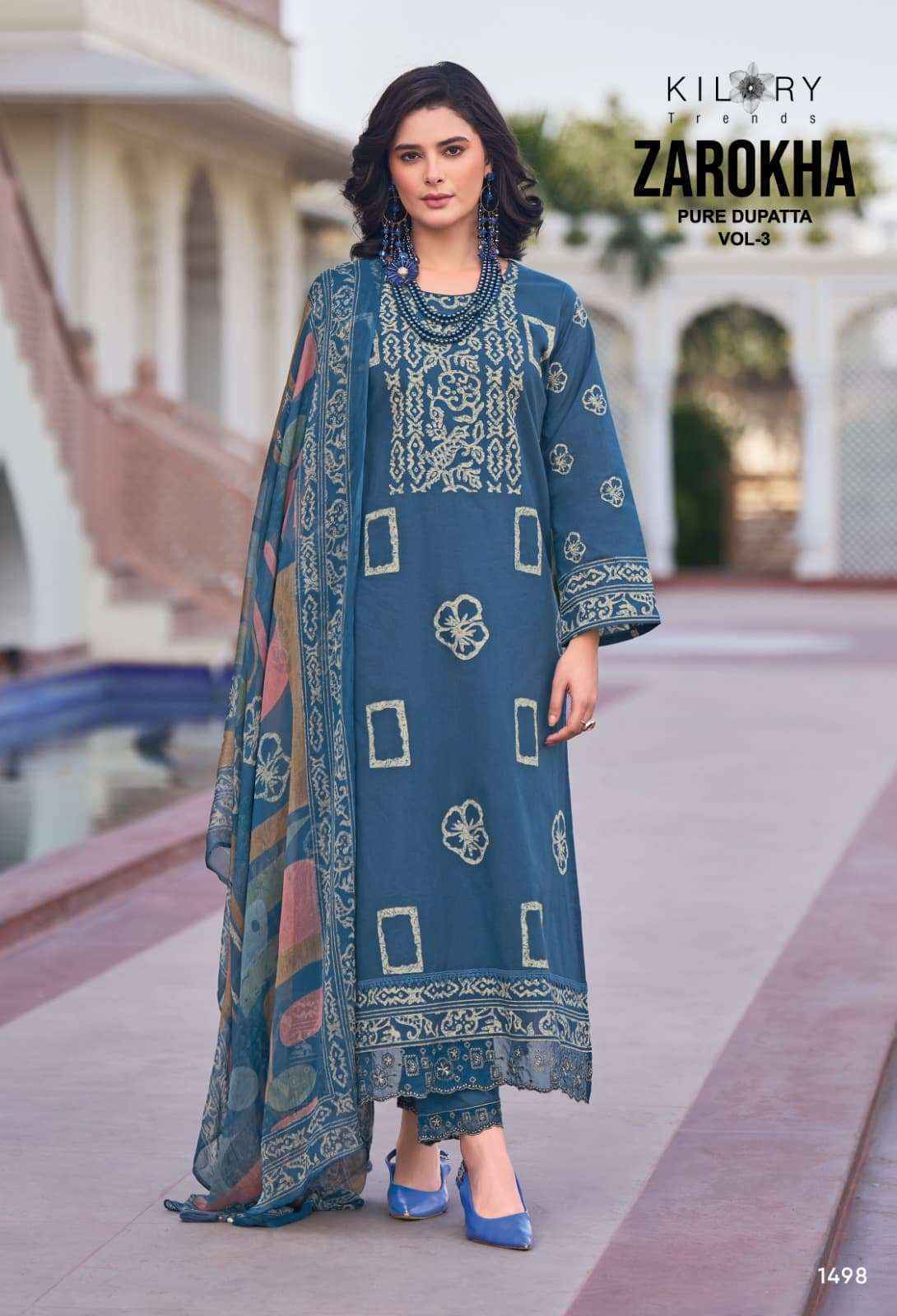 Kilory Trends Zarokha Vol-3 Lawn Cotton Dress Material ( 8 pcs Catalogue)