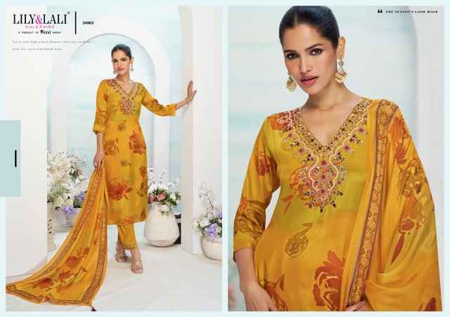 Lily & Lali Florista Readymade Natural Crepe Dress Wholesale Price ( 6 Pcs Catalog )