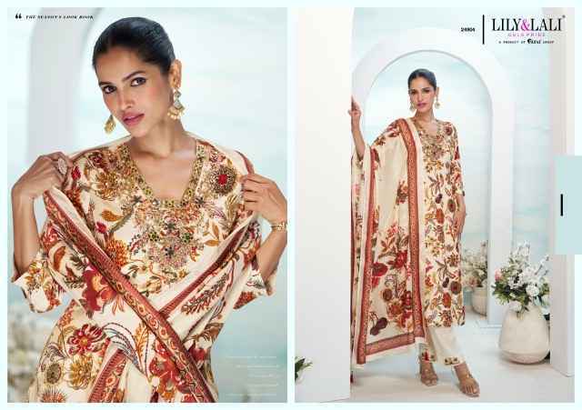 Lily & Lali Florista Readymade Natural Crepe Dress Wholesale Price ( 6 Pcs Catalog )