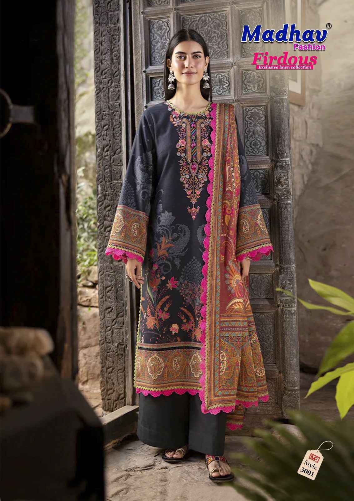 Madhav Fashion Firdous Vol-3 Cotton Pakistani Suits (6 pcs Catalogue)