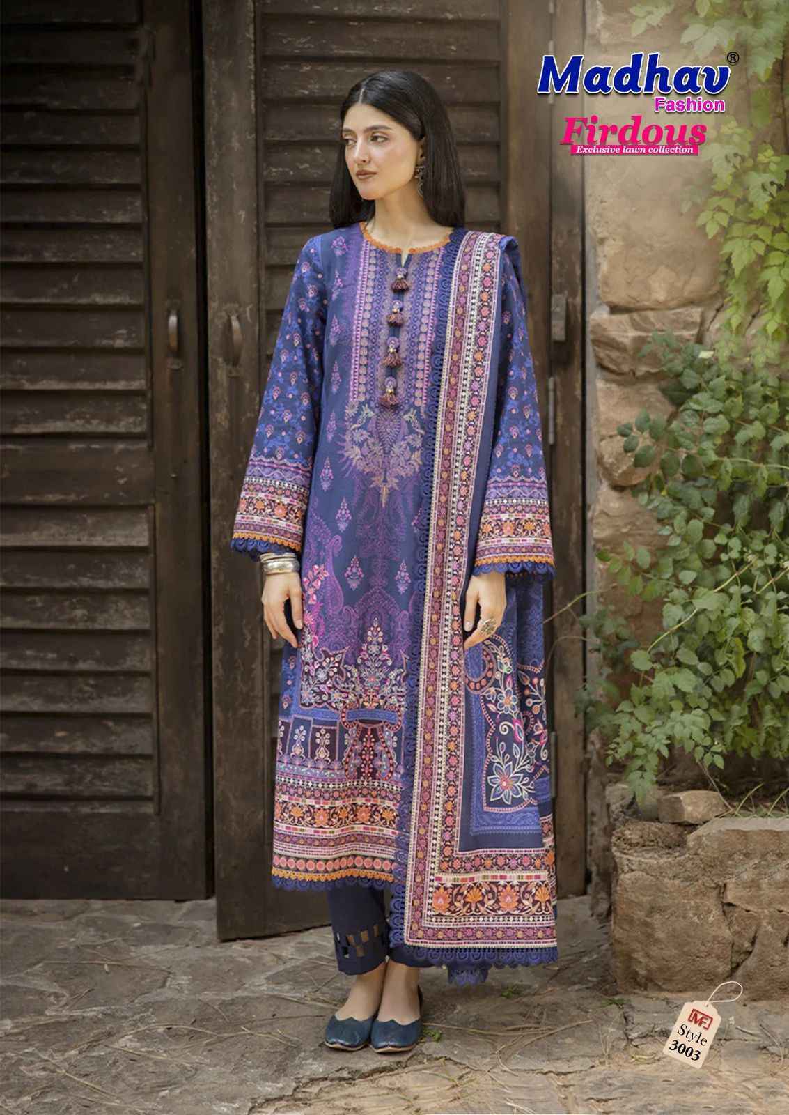 Madhav Fashion Firdous Vol-3 Cotton Pakistani Suits (6 pcs Catalogue)