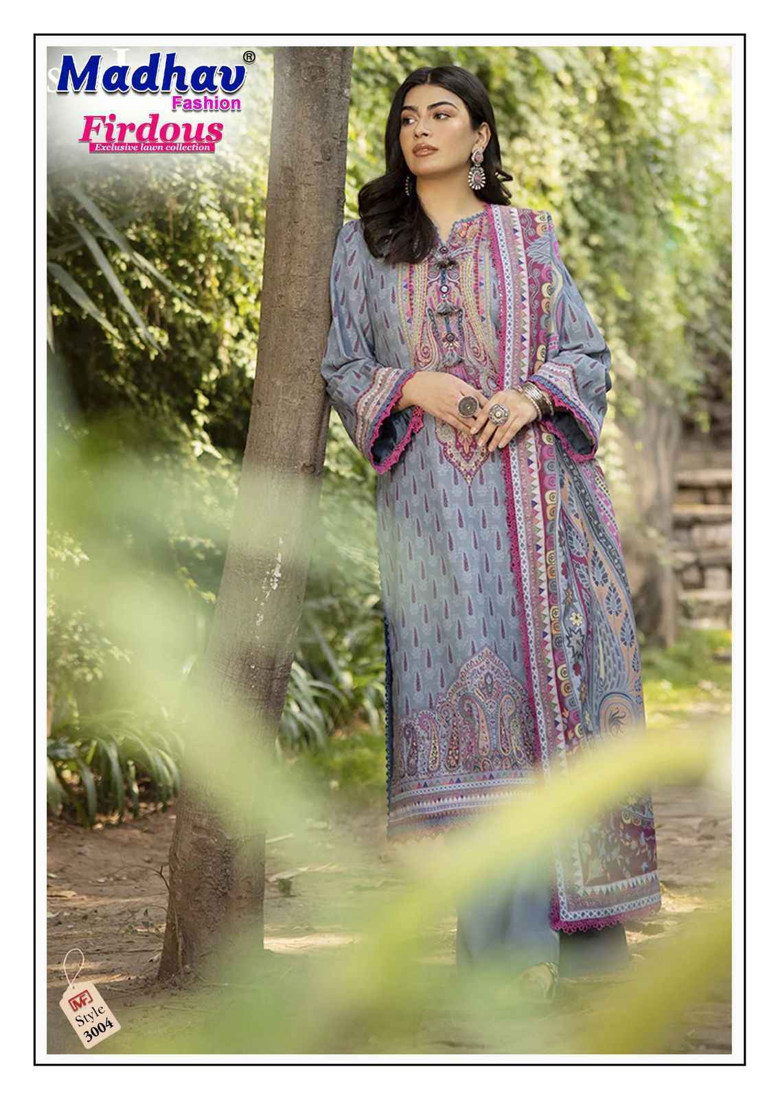 Madhav Fashion Firdous Vol-3 Cotton Pakistani Suits (6 pcs Catalogue)