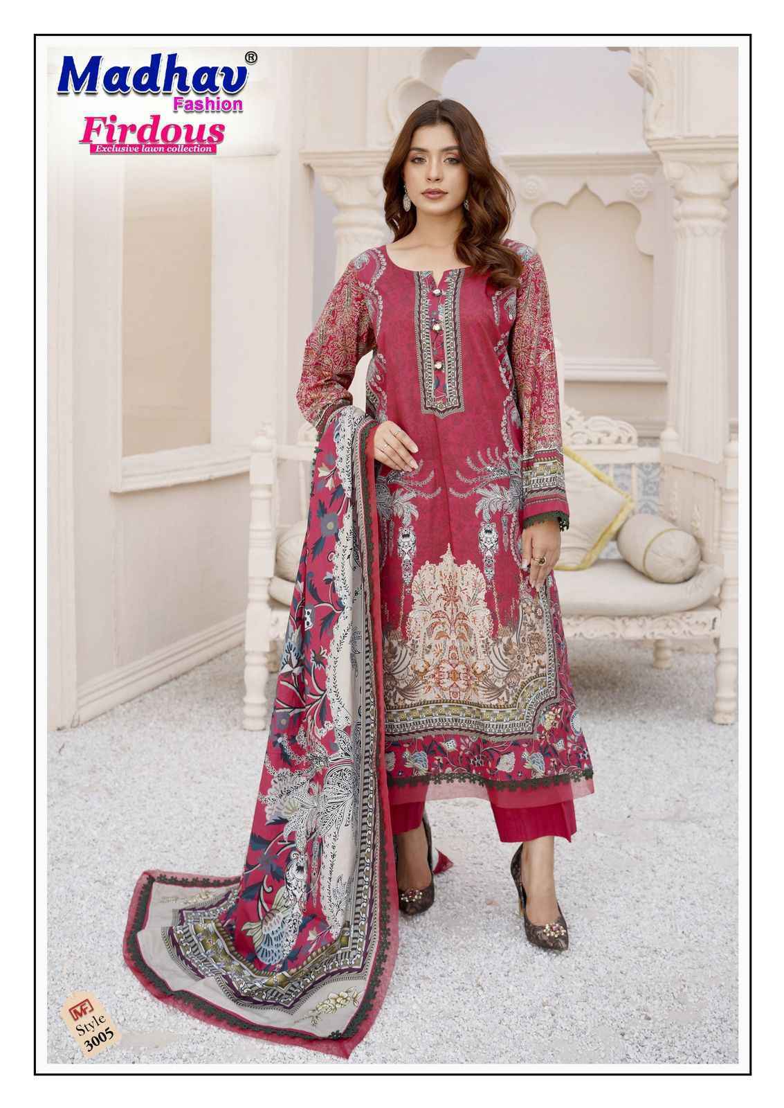 Madhav Fashion Firdous Vol-3 Cotton Pakistani Suits (6 pcs Catalogue)