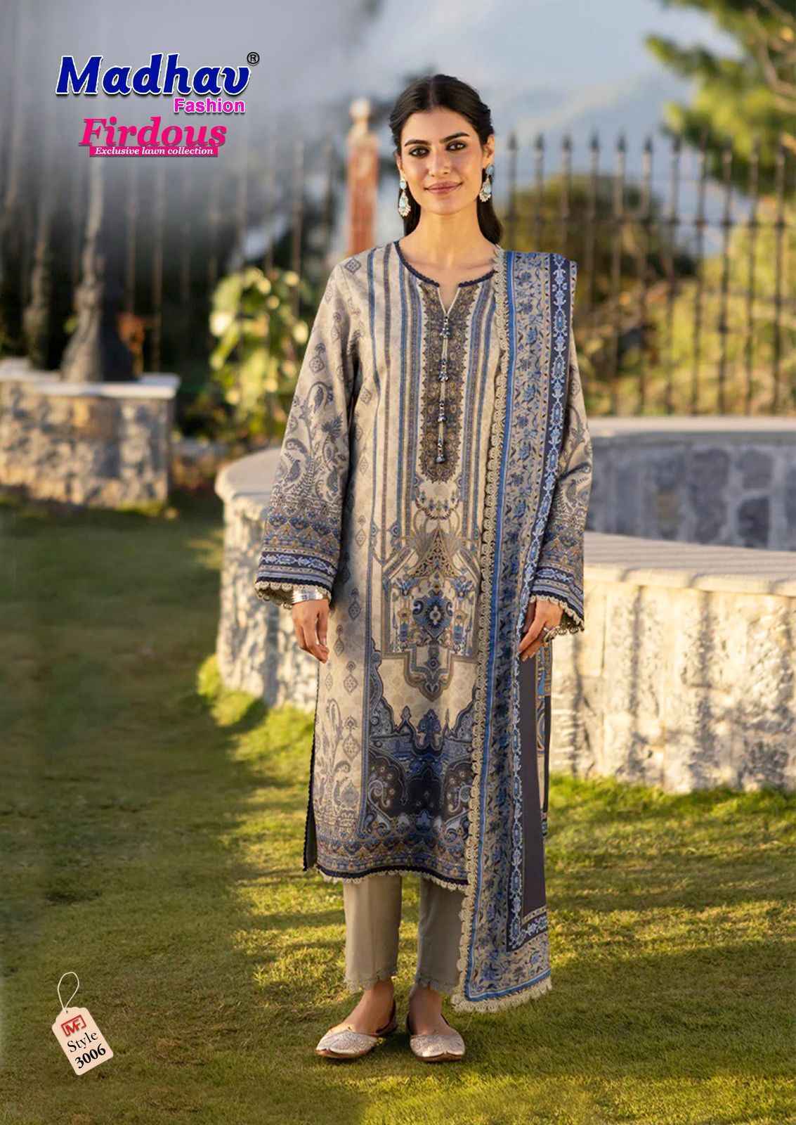 Madhav Fashion Firdous Vol-3 Cotton Pakistani Suits (6 pcs Catalogue)