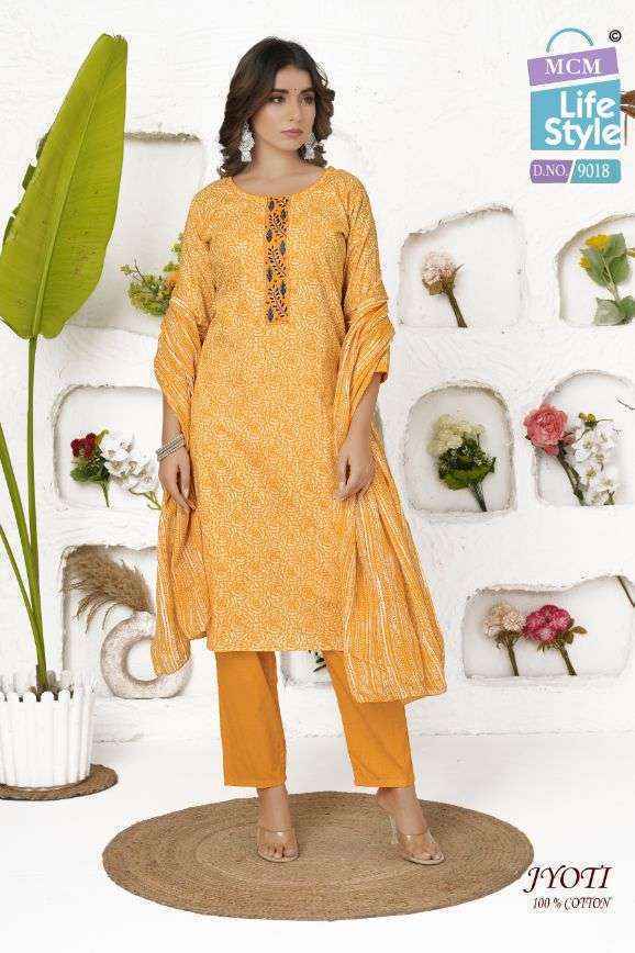 MCM Lifestyle Jyoti Cotton Readymade Suits (16 pcs Catalogue)