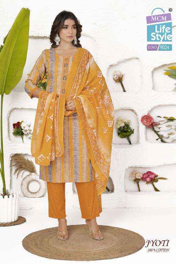 MCM Lifestyle Jyoti Cotton Readymade Suits (16 pcs Catalogue)