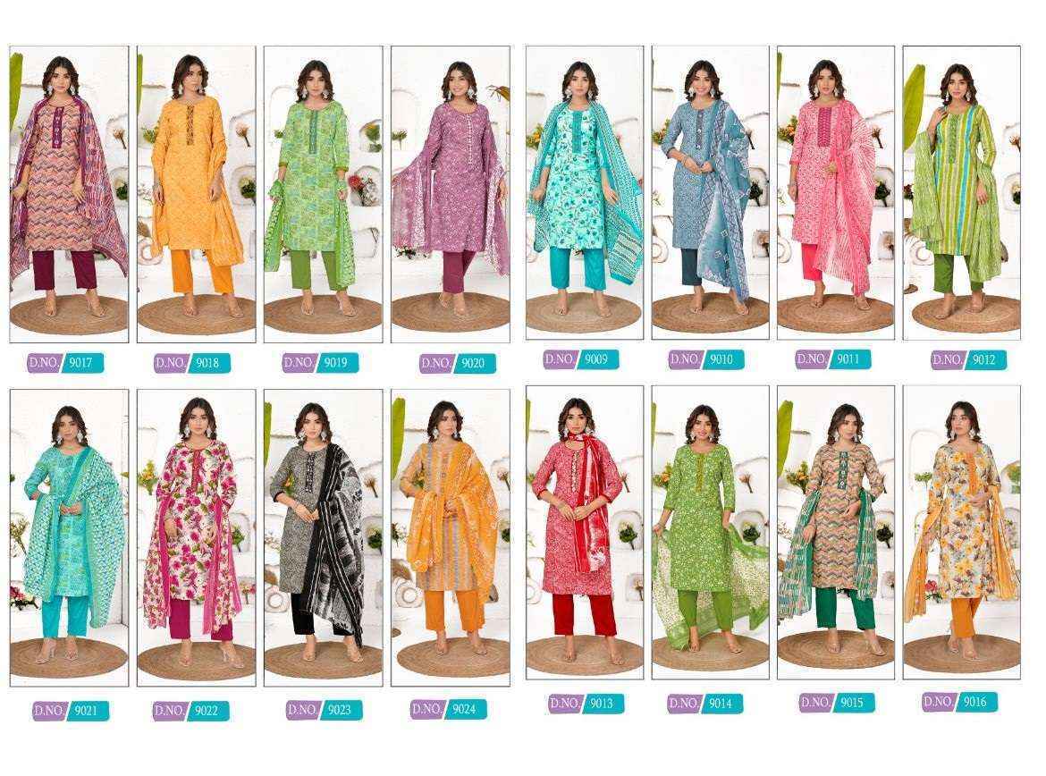 MCM Lifestyle Jyoti Cotton Readymade Suits (16 pcs Catalogue)