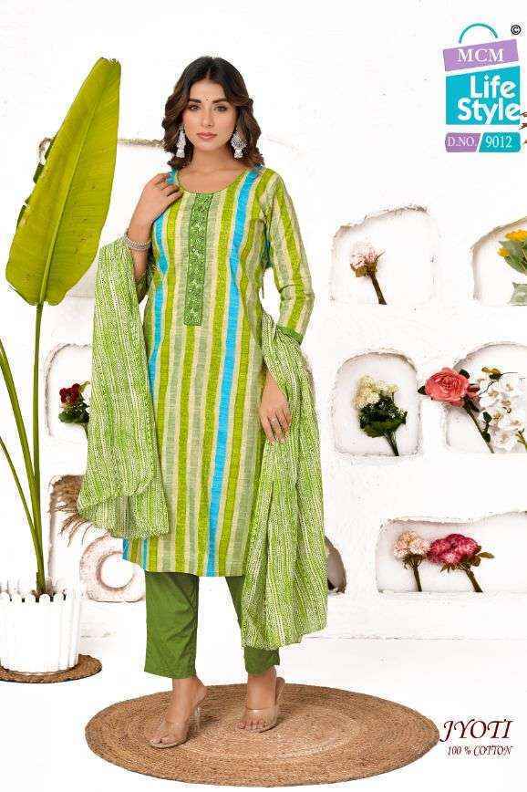 MCM Lifestyle Jyoti Cotton Readymade Suits (16 pcs Catalogue)