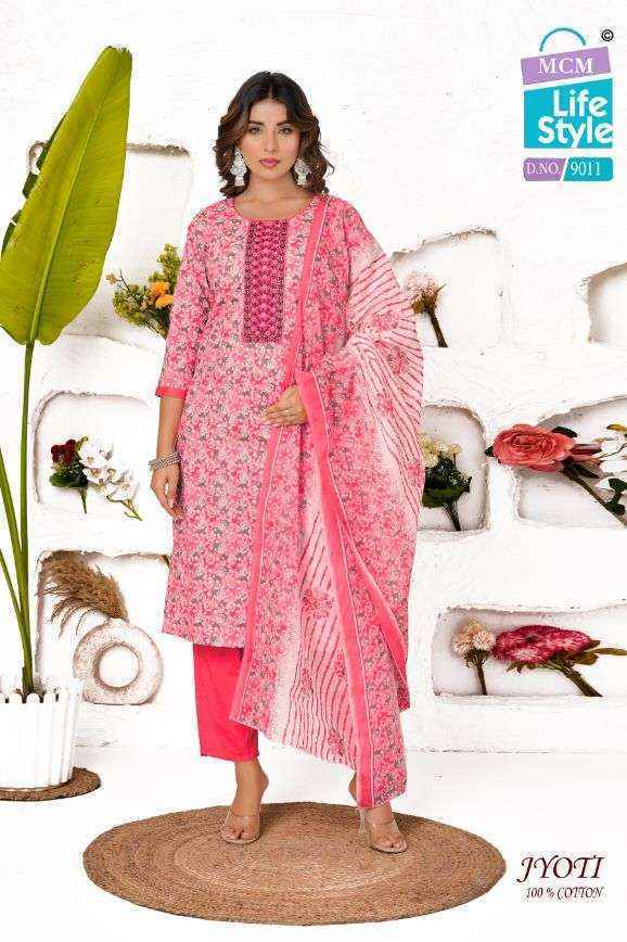 MCM Lifestyle Jyoti Cotton Readymade Suits (16 pcs Catalogue)