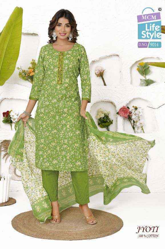 MCM Lifestyle Jyoti Cotton Readymade Suits (16 pcs Catalogue)