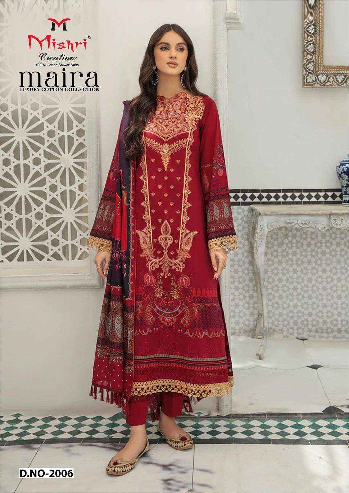 MISHRI CREATION MAIRA VOL 2 COTTON KARACHI PAKISTANI SUITS ( 6 PCS CATALOGUE )
