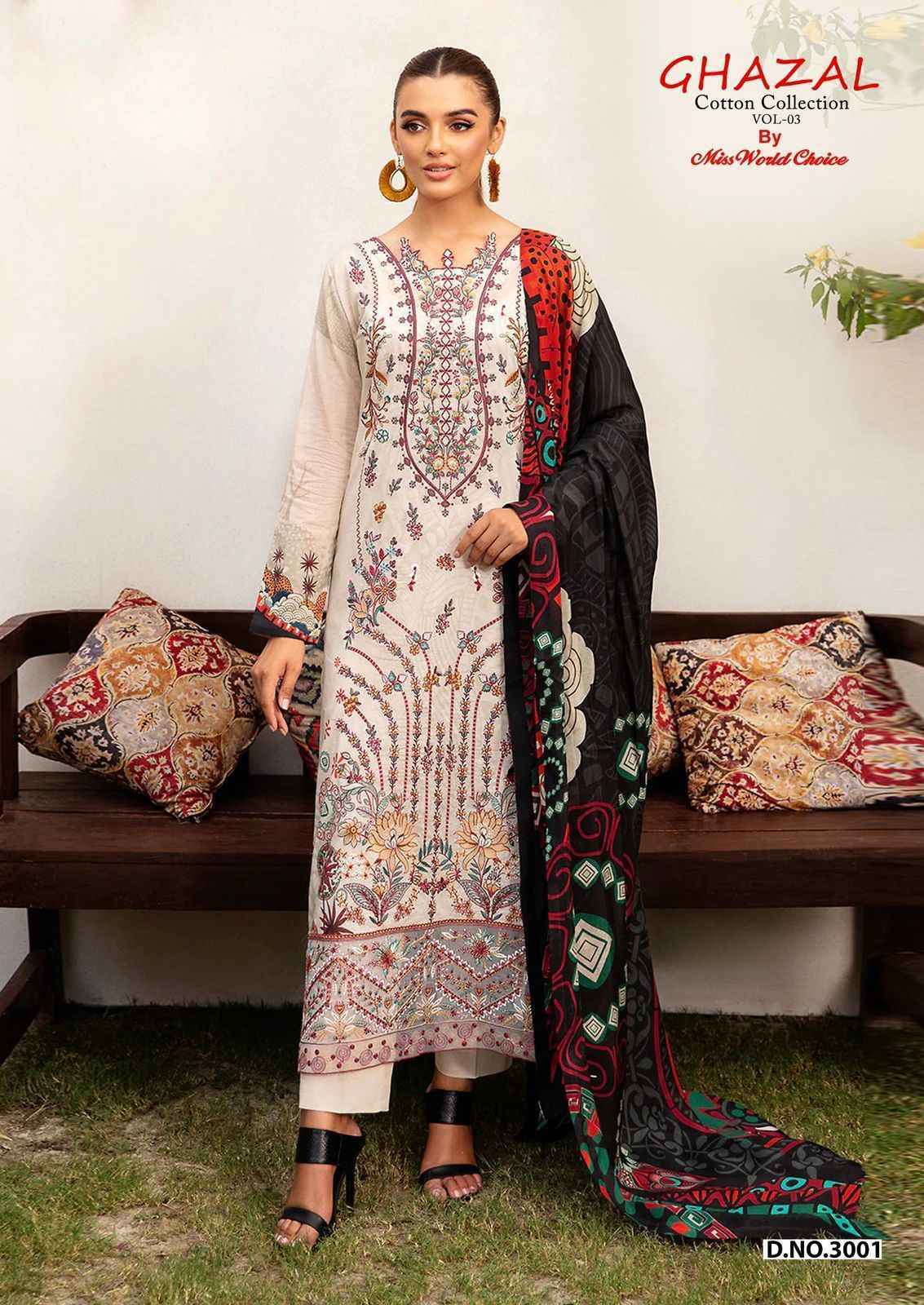 Miss World Choice Ghazal Vol 3 Cotton Pakistani Dress Material ( 6 pcs Catalogue )