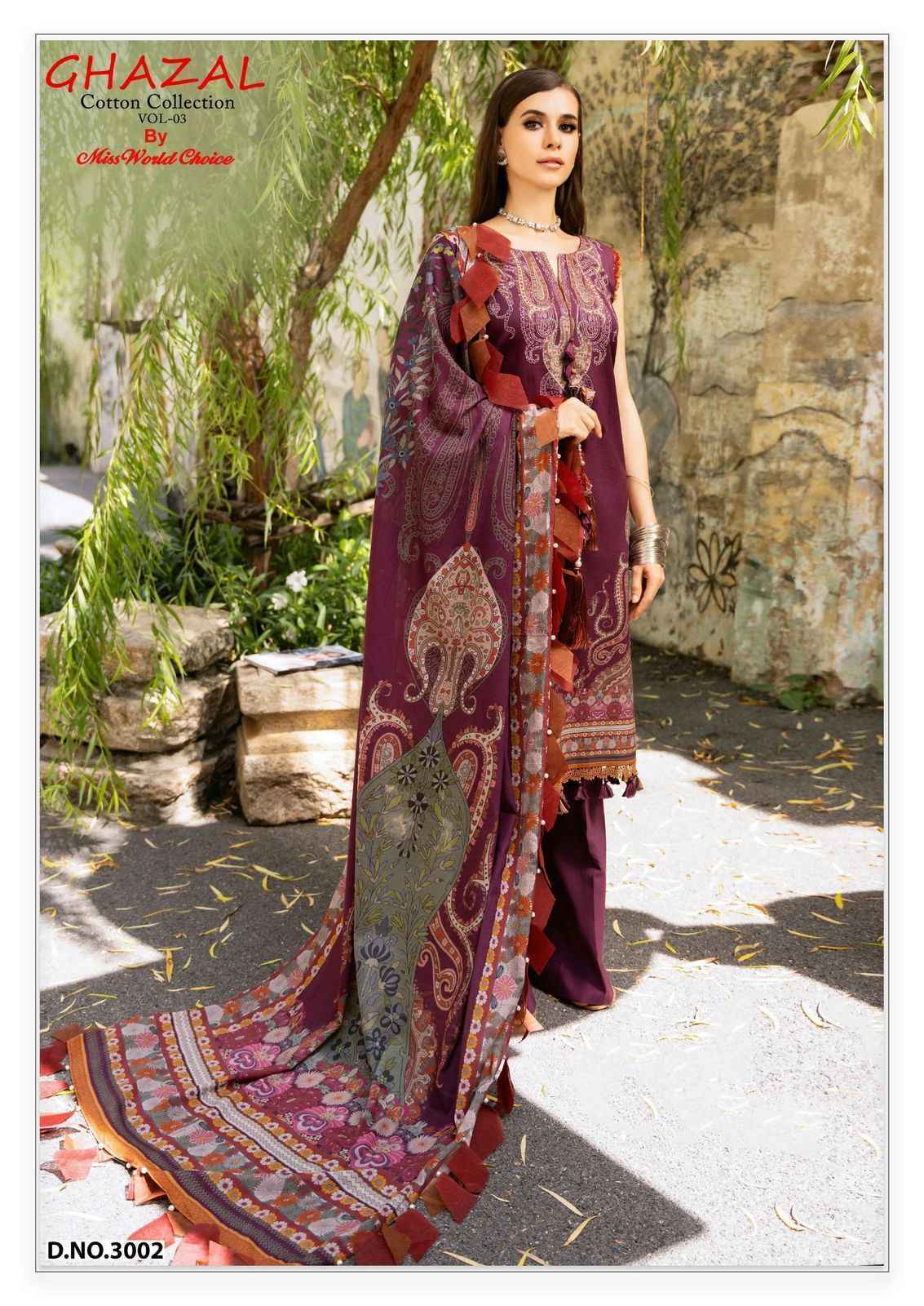 Miss World Choice Ghazal Vol 3 Cotton Pakistani Dress Material ( 6 pcs Catalogue )
