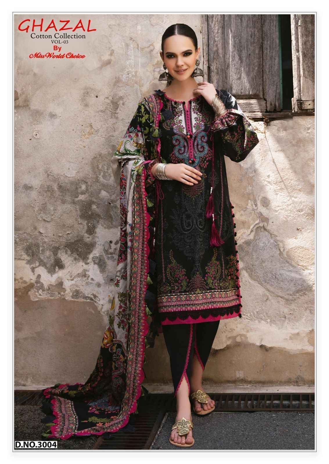 Miss World Choice Ghazal Vol 3 Cotton Pakistani Dress Material ( 6 pcs Catalogue )