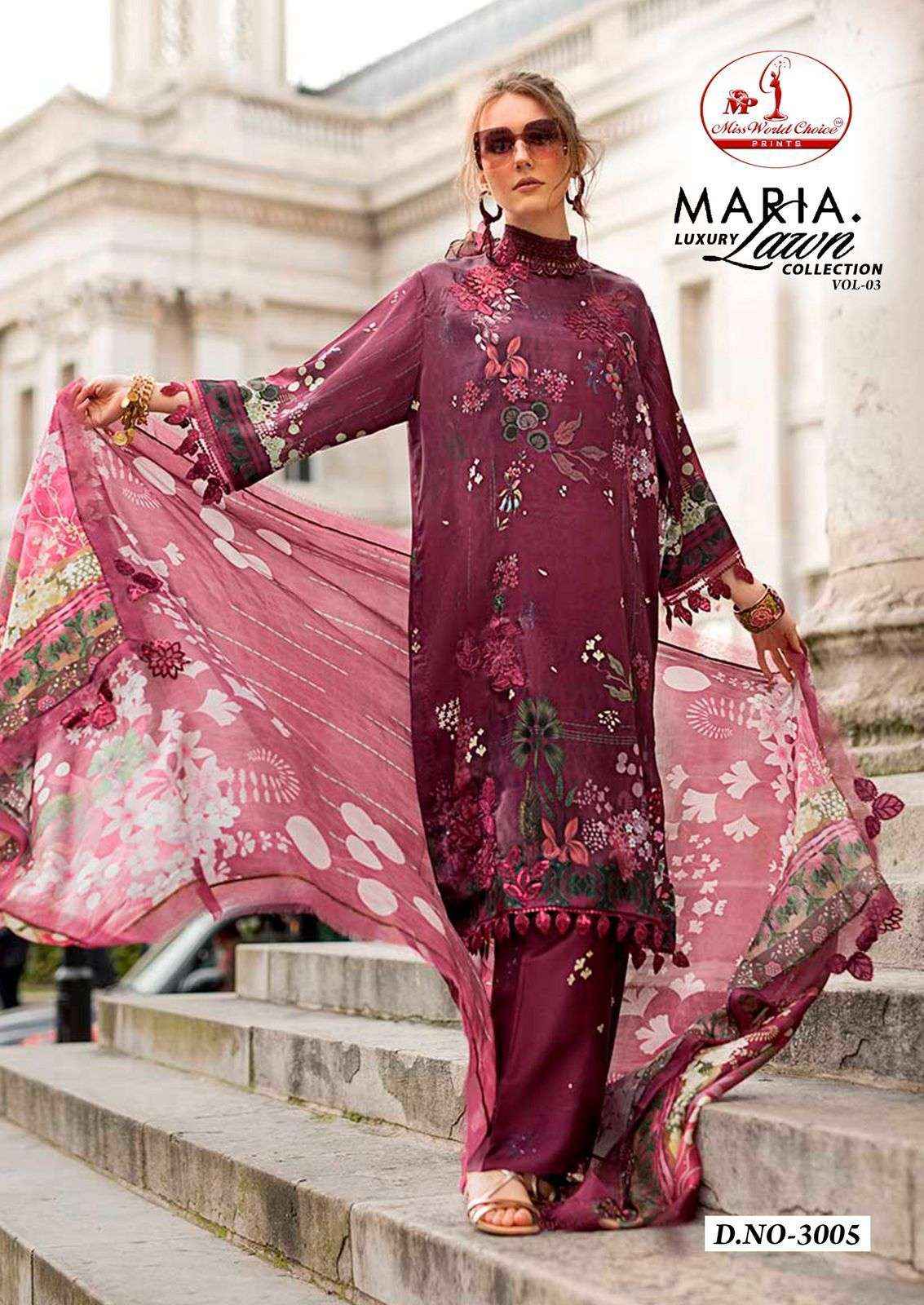 Miss World Choice Maria Lawn Vol 3 Wholesale - Pakistani Suits ( 6 Pcs Catalogue )