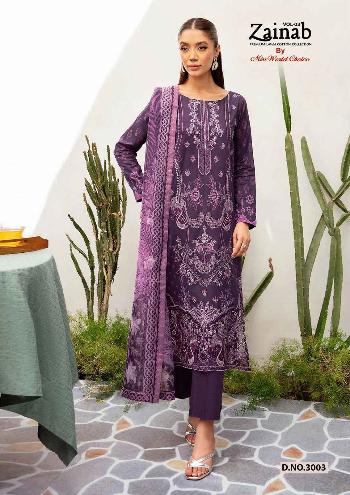 Miss World Choice Zainab Vol-3 Lawn Cotton Pakistani Suits (6 pcs Catalogue)