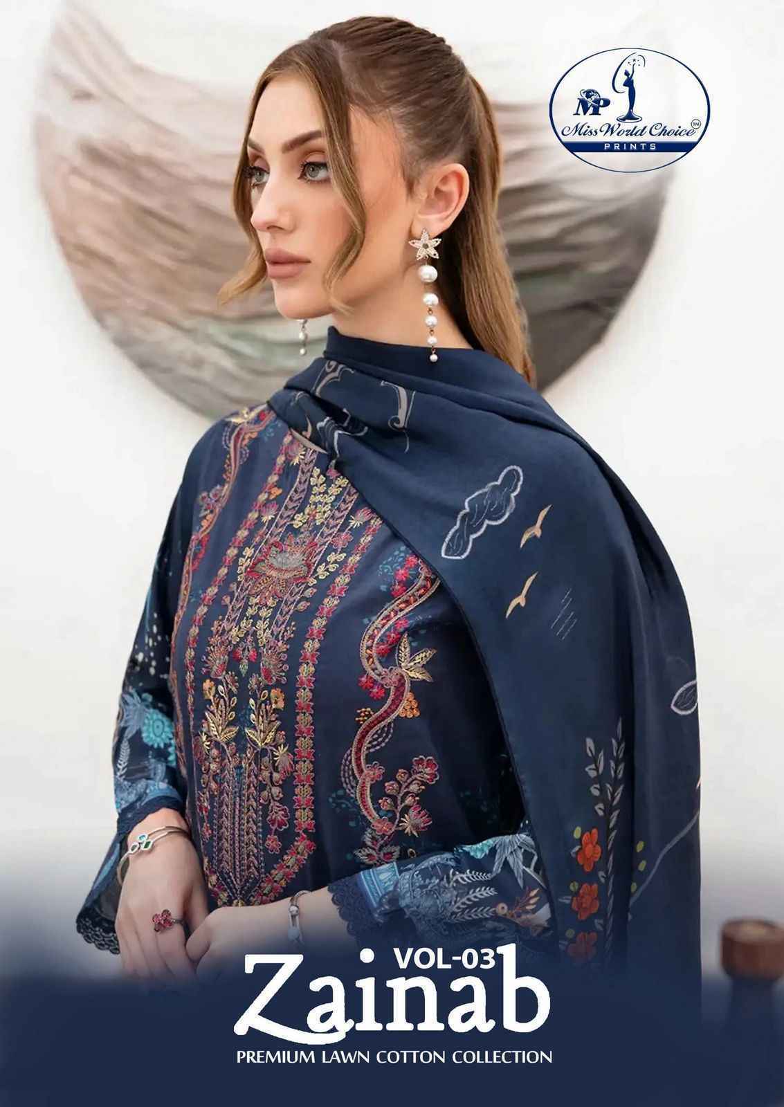 Miss World Choice Zainab Vol-3 Lawn Cotton Pakistani Suits (6 pcs Catalogue)