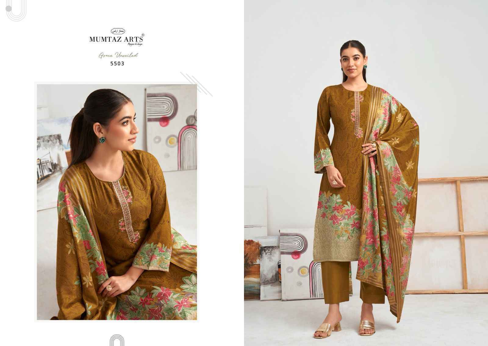 Mumtaz Arts Hafiza Viscouse Muslin Dress Material wholesale Price ( 4 pcs Catalogue )