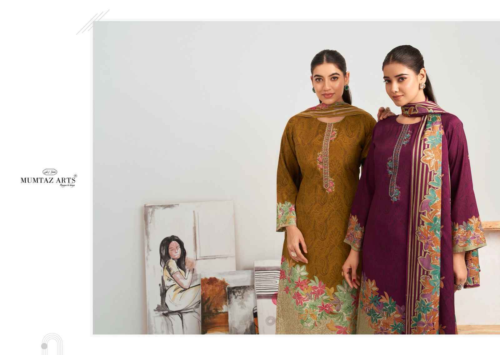 Mumtaz Arts Hafiza Viscouse Muslin Dress Material wholesale Price ( 4 pcs Catalogue )