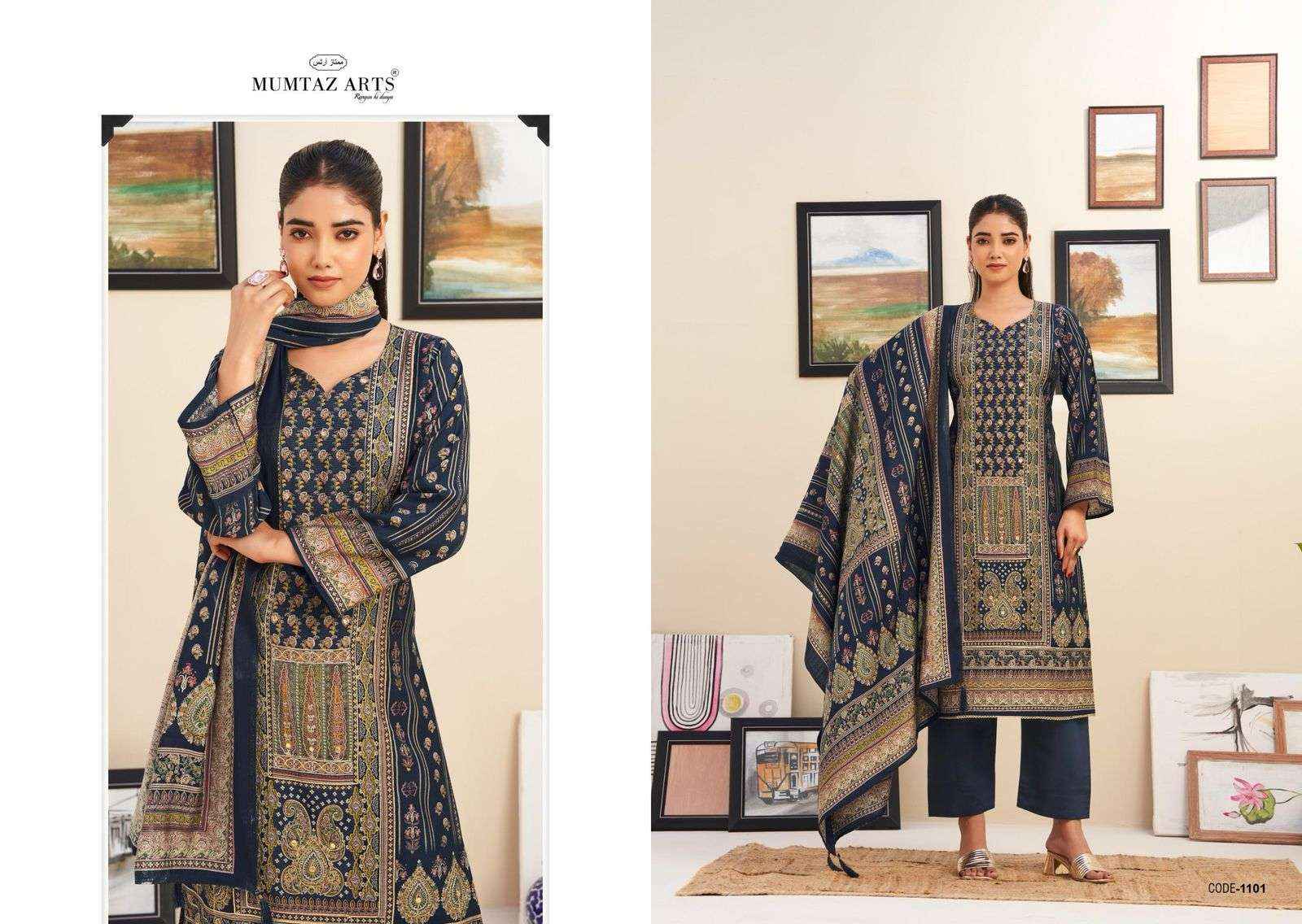 Mumtaz Arts Nayaab Vol 7 Fancy Handwork Muslin Dress Latest Catalog Wholesale Price ( 6 Pcs Catalog )