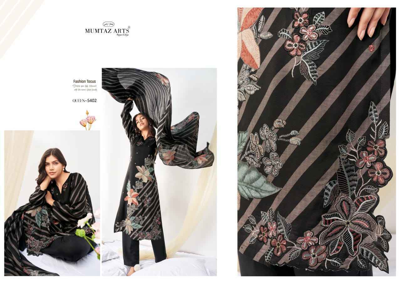 Mumtaz Arts Queen Wholesale Viscouse Musline Suits ( 4 pcs Catalogue )