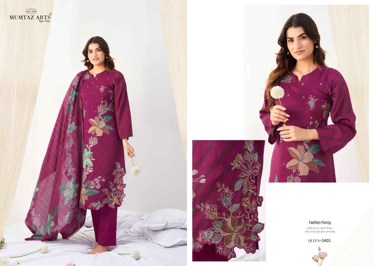Mumtaz Arts Queen Wholesale Viscouse Musline Suits ( 4 pcs Catalogue )