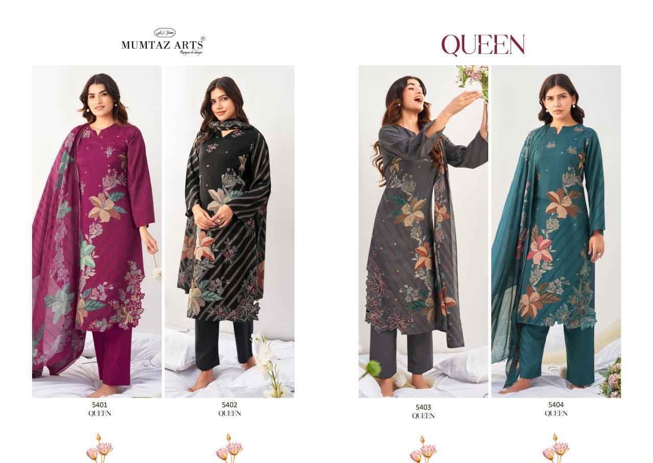 Mumtaz Arts Queen Wholesale Viscouse Musline Suits ( 4 pcs Catalogue )