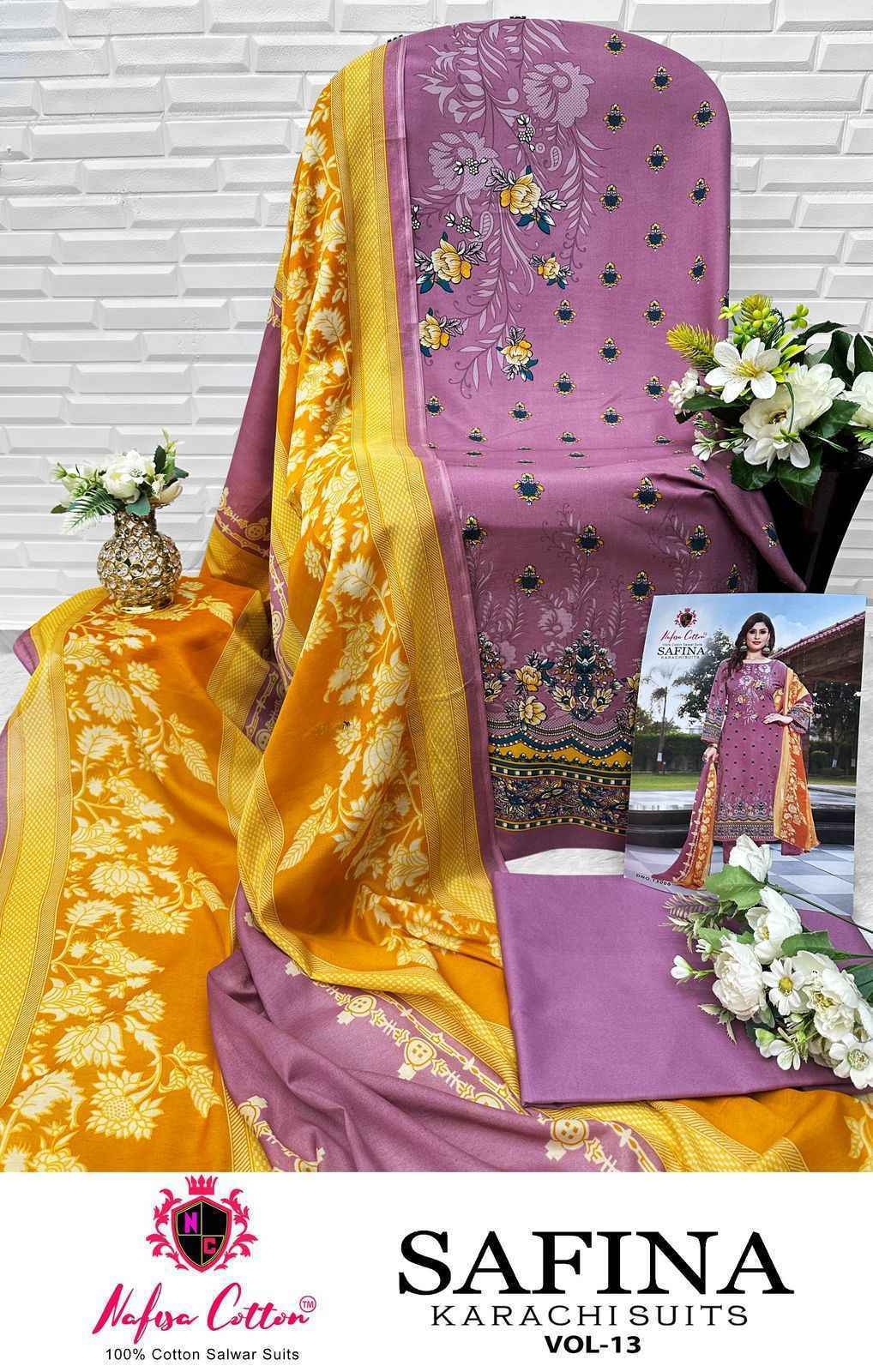 Nafisa Cotton Safina Vol-13 Cotton Pakistani Suits (6 pcs Catalogue)