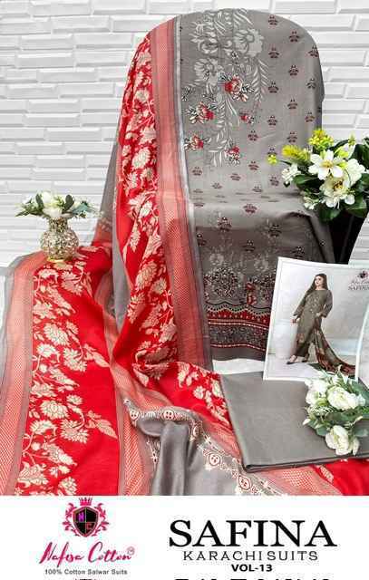 Nafisa Cotton Safina Vol-13 Cotton Pakistani Suits (6 pcs Catalogue)