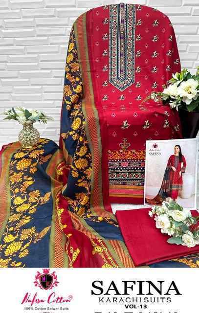 Nafisa Cotton Safina Vol-13 Cotton Pakistani Suits (6 pcs Catalogue)