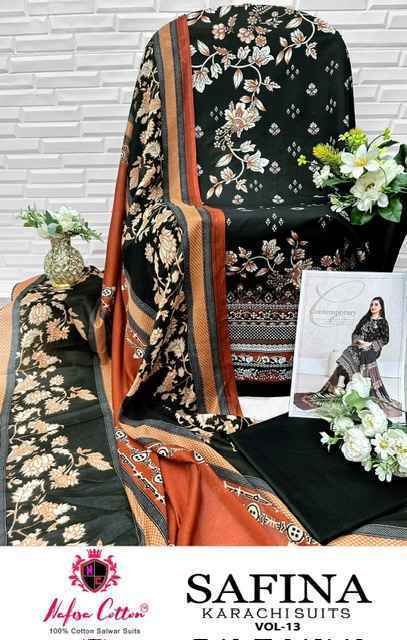 Nafisa Cotton Safina Vol-13 Cotton Pakistani Suits (6 pcs Catalogue)