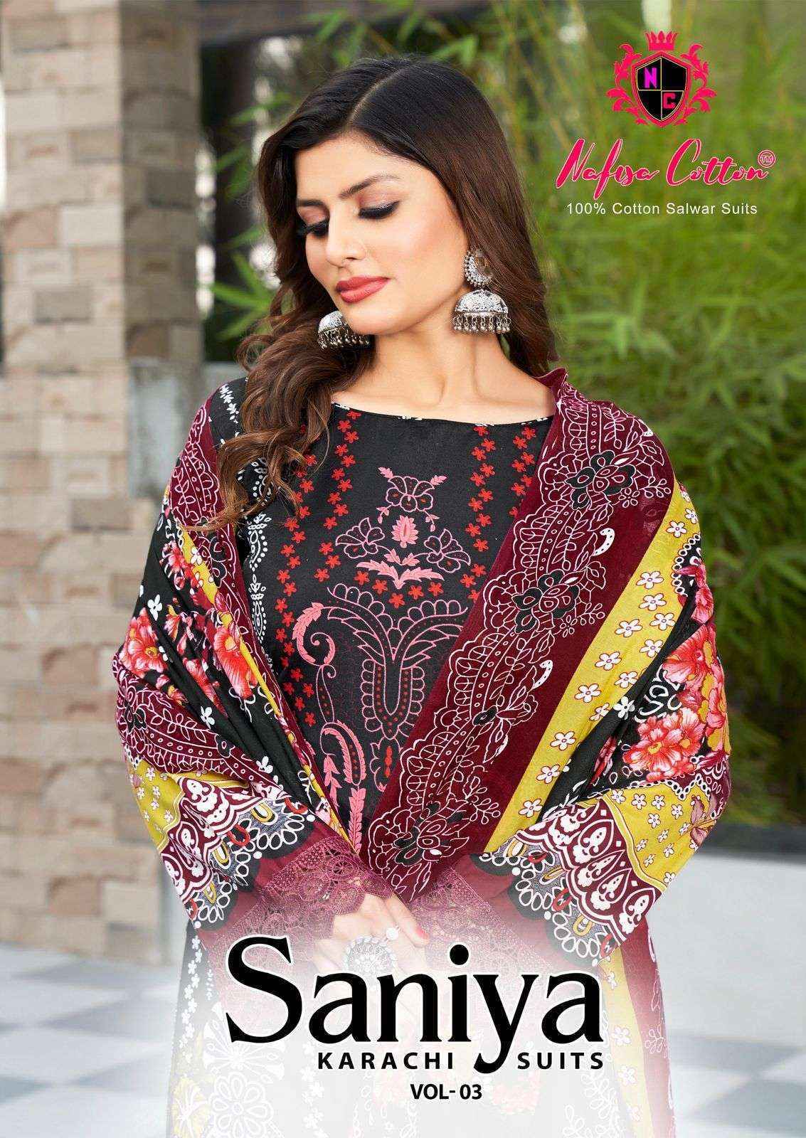 Nafisa Cotton Saniya Karachi Suits Vol 3 Suits Wholesale ( 6 pcs Catalogue )