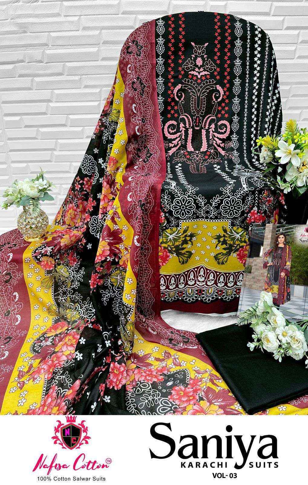 Nafisa Cotton Saniya Karachi Suits Vol 3 Suits Wholesale ( 6 pcs Catalogue )