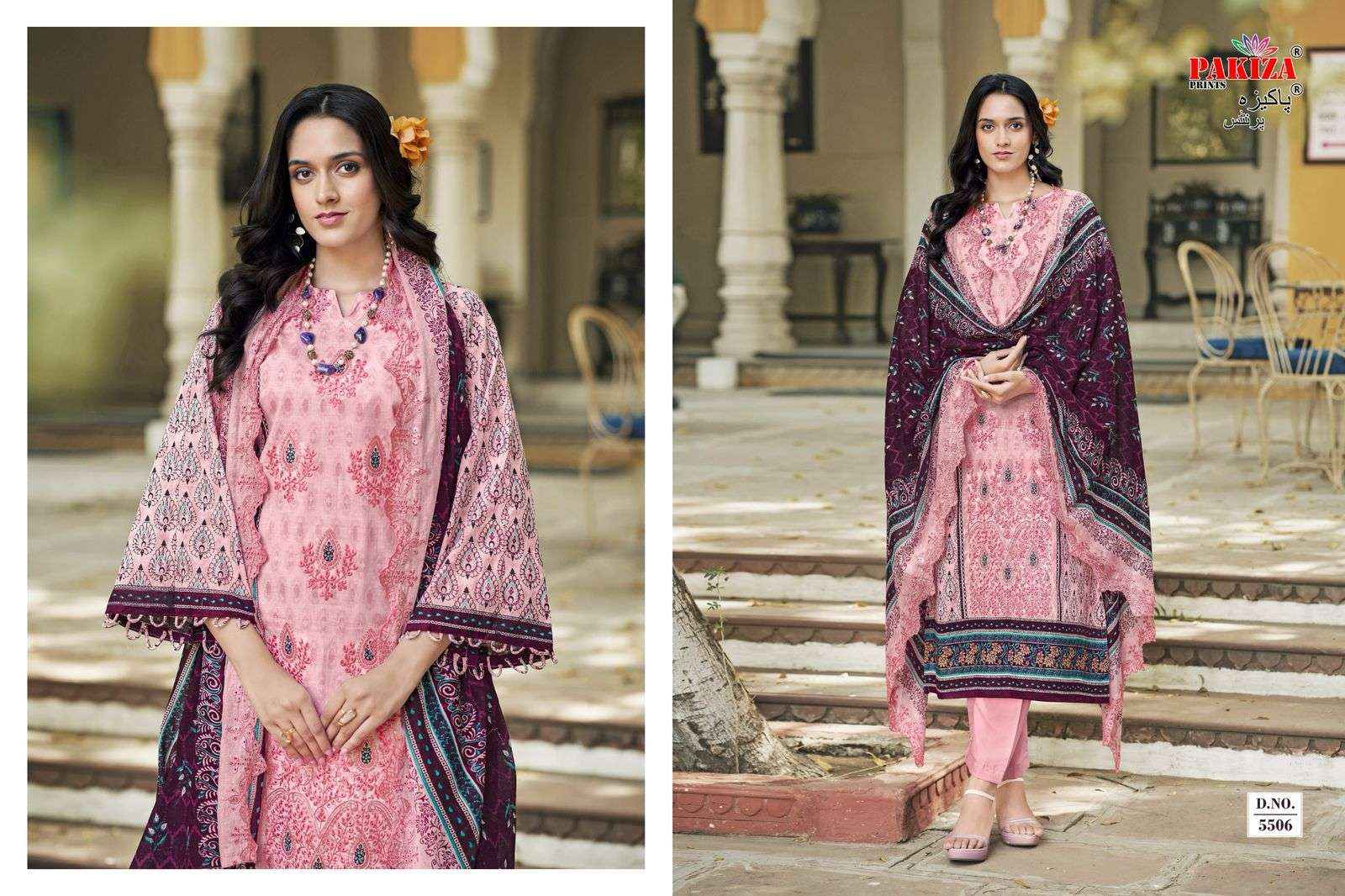 Pakiza Prints Himsa Vol 55 Heavy Chikan Work Summer Wear Suit Wholesale Price ( 10 Pcs Catalog )