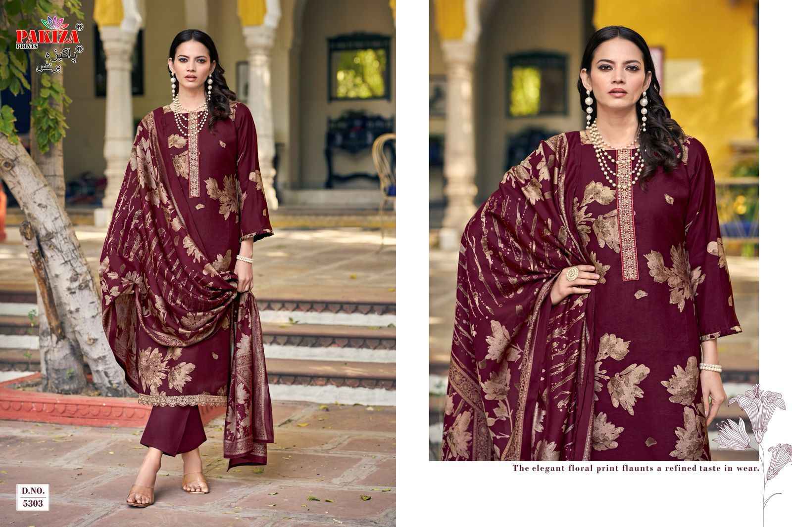 Pakiza Prints Noor Vol 53 Silk Chanderi Dress Material - Surat Wholesale Market ( 10 pcs Catalogue )