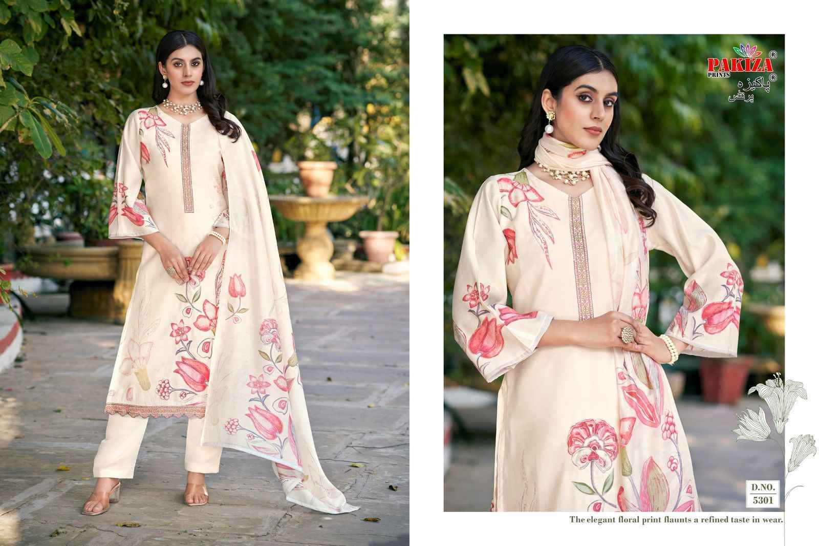 Pakiza Prints Noor Vol 53 Silk Chanderi Dress Material - Surat Wholesale Market ( 10 pcs Catalogue )