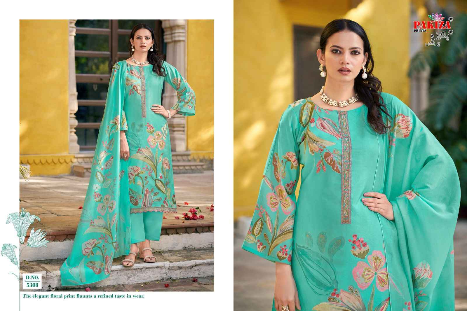 Pakiza Prints Noor Vol 53 Silk Chanderi Dress Material - Surat Wholesale Market ( 10 pcs Catalogue )