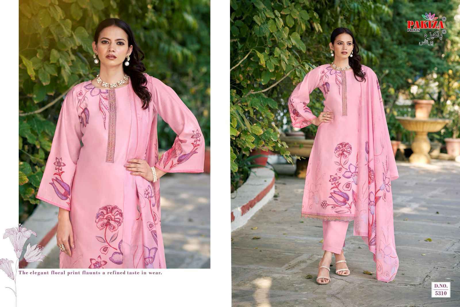 Pakiza Prints Noor Vol 53 Silk Chanderi Dress Material - Surat Wholesale Market ( 10 pcs Catalogue )