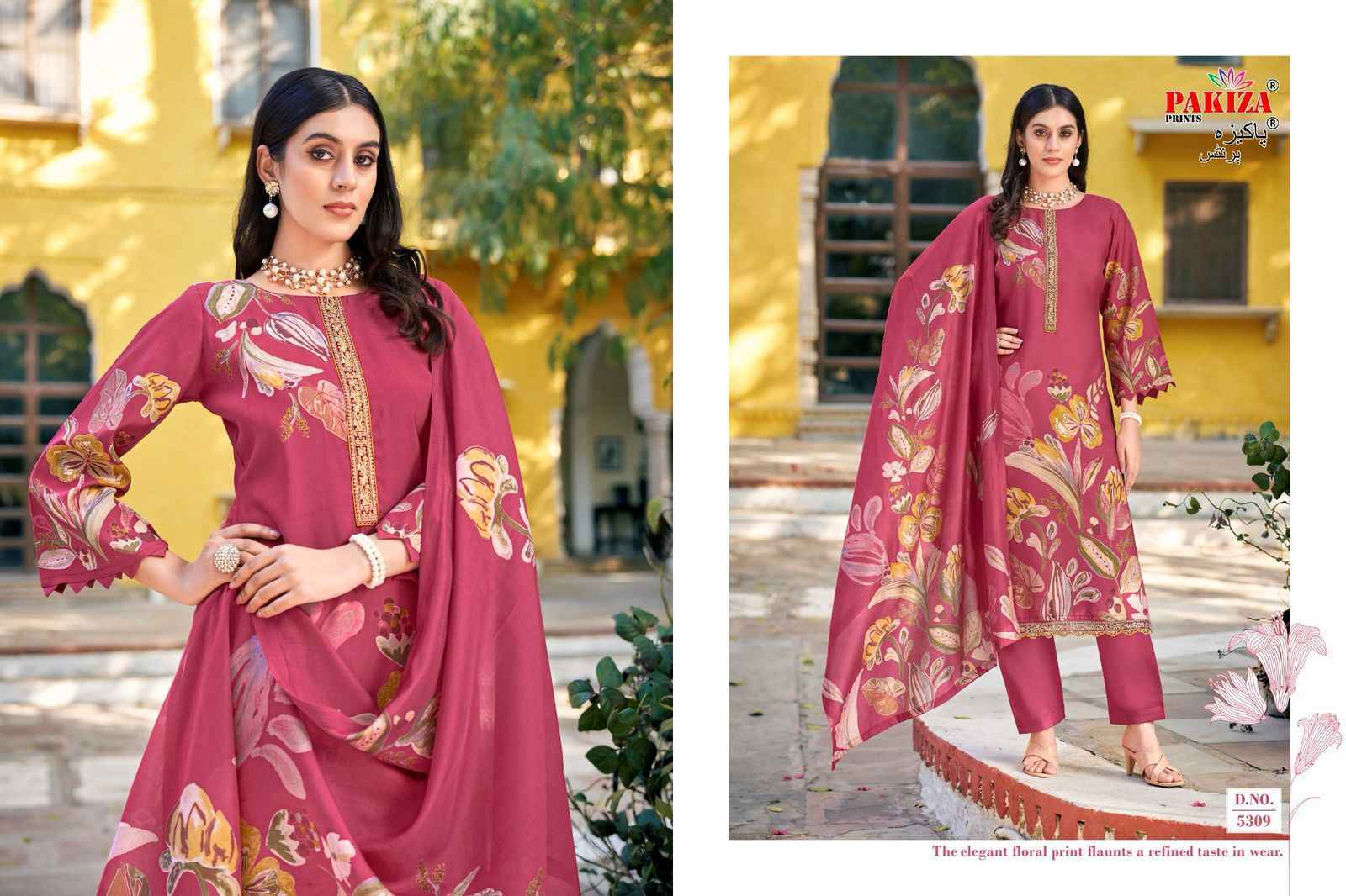 Pakiza Prints Noor Vol 53 Silk Chanderi Dress Material - Surat Wholesale Market ( 10 pcs Catalogue )