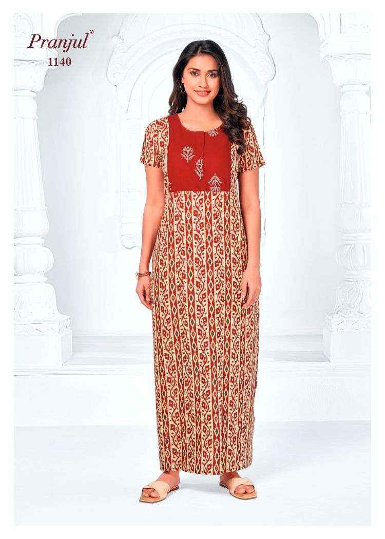 Pranjul Pragati Vol 11 Pure Cotton Nighty Surat Wholesaler  ( 30 Pcs Catalogue )