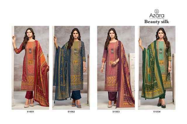 Radhika Fashion Azara Beauty Silk Musline Dress Material (4 pcs Catalogue)