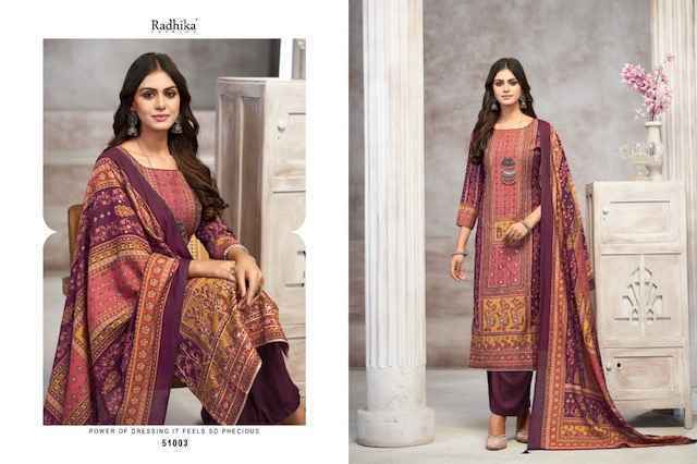 Radhika Fashion Azara Beauty Silk Musline Dress Material (4 pcs Catalogue)