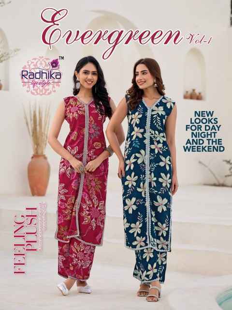 Radhika Lifestyle Evergreen Vol-1 Rayon Kurti With Plazzo Wholesale Price (8 pcs Catalogue)