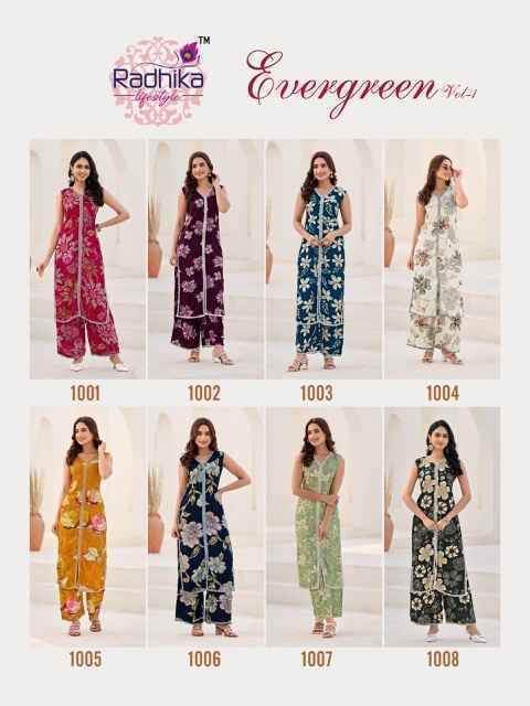 Radhika Lifestyle Evergreen Vol-1 Rayon Kurti With Plazzo Wholesale Price (8 pcs Catalogue)