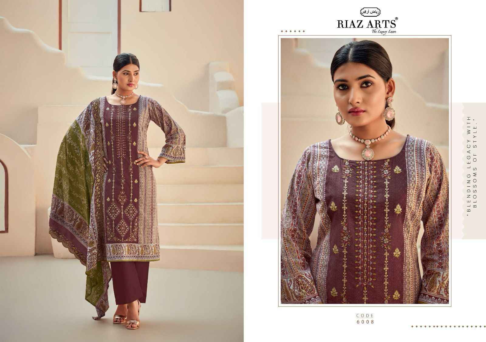 Riaz Arts Bin Saeed Vol-6 Cotton Salwar Kameez  (8 pcs Catalogue)