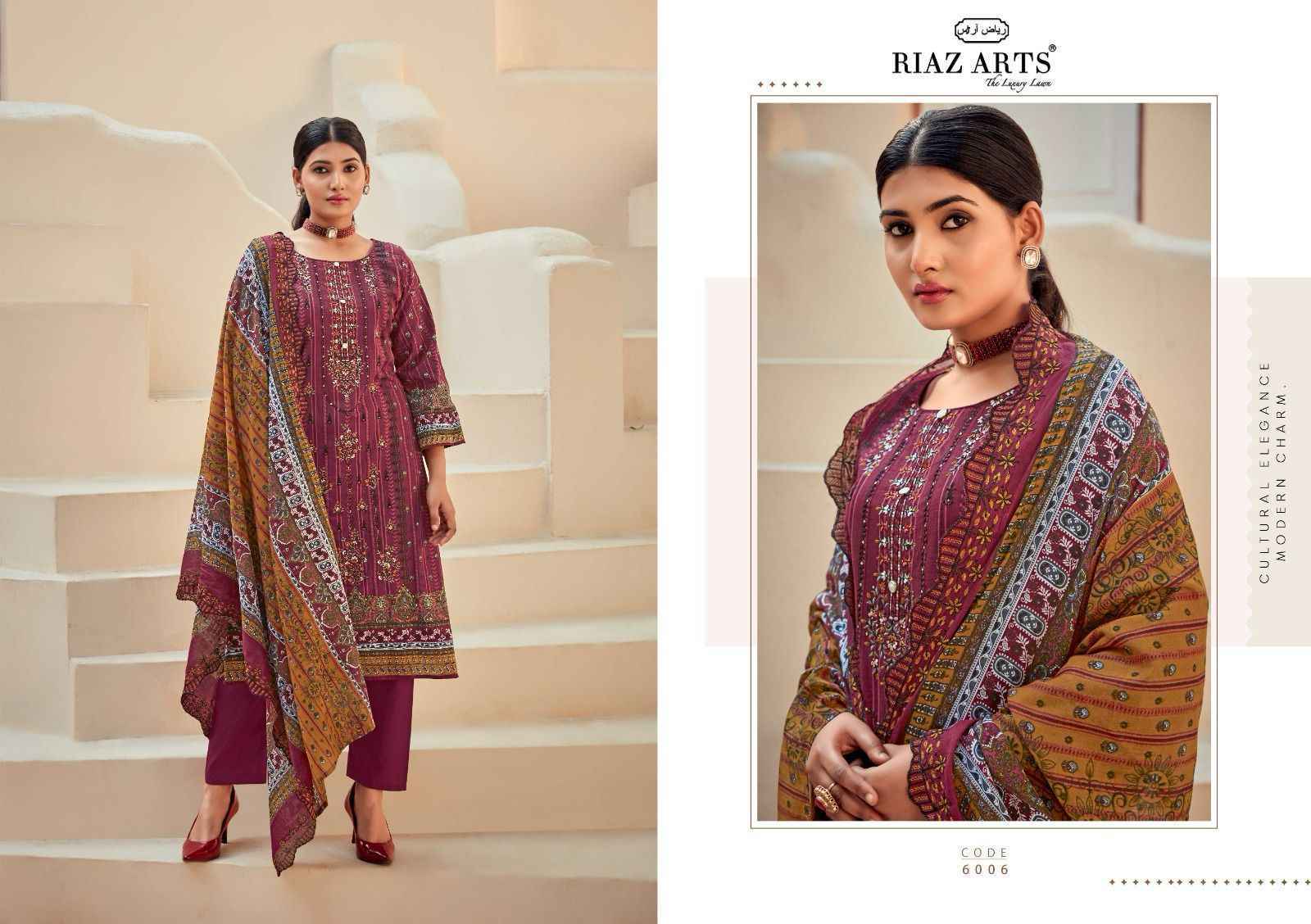 Riaz Arts Bin Saeed Vol-6 Cotton Salwar Kameez  (8 pcs Catalogue)
