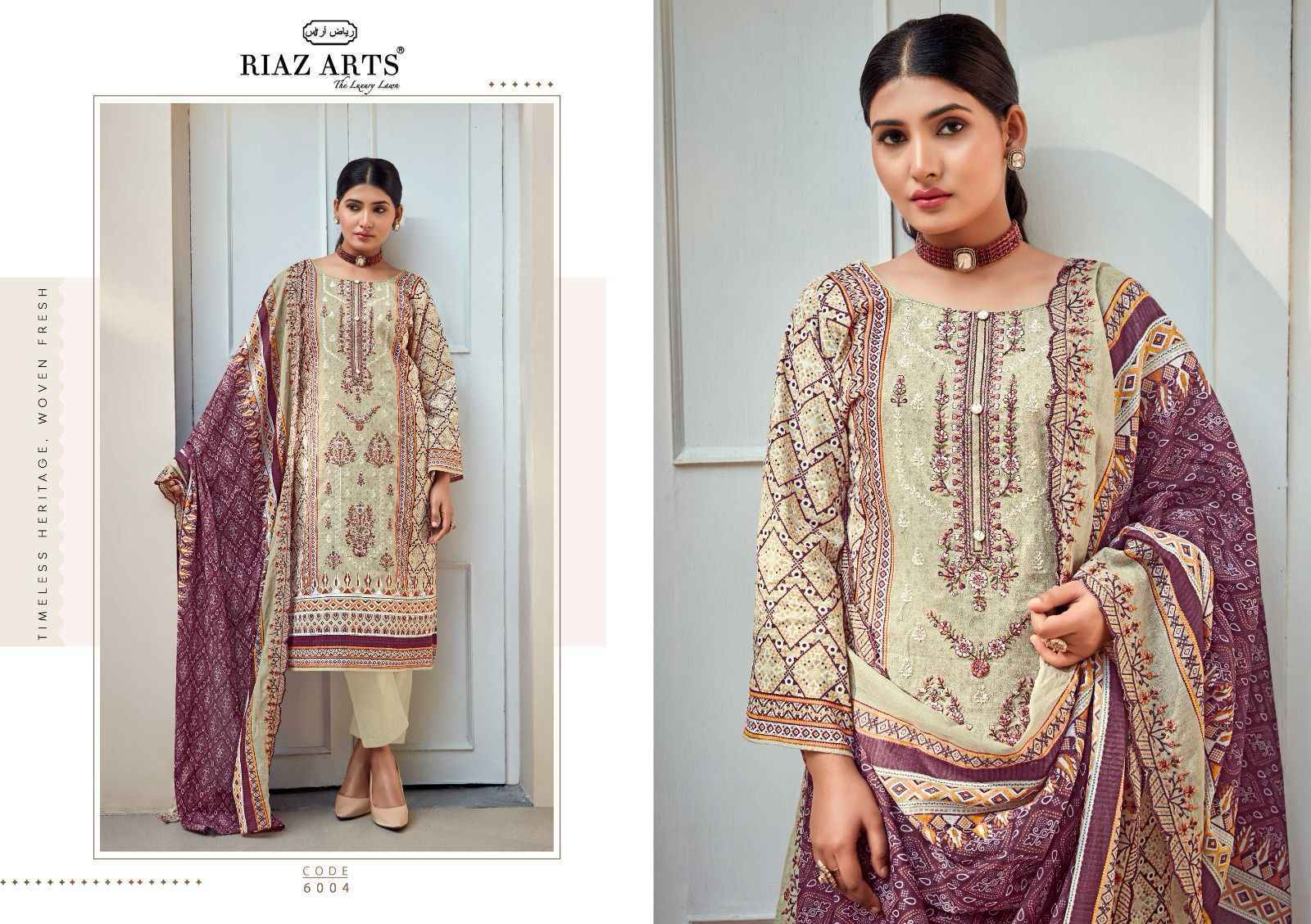 Riaz Arts Bin Saeed Vol-6 Cotton Salwar Kameez  (8 pcs Catalogue)