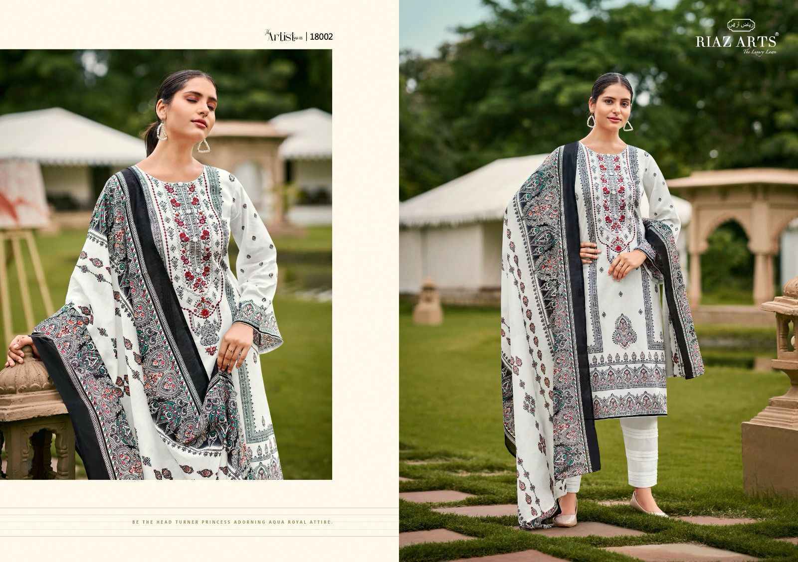 Riaz Arts The Artist Vol 5 Suits Wholesale  Lawn Cotton Dress Material ( 8 pcs Catalogue )