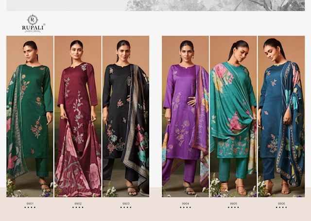 Rupali Fashion Guldasta Jam Satin Salwar Kameez Wholesale Price (6 pcs Catalogue)