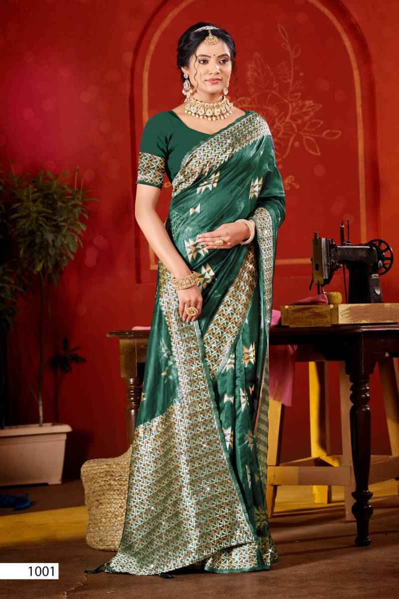 Saroj Pragati Vol-1 Organza Swarovski Saree - Surat Wholesale (6 pcs Catalogue)